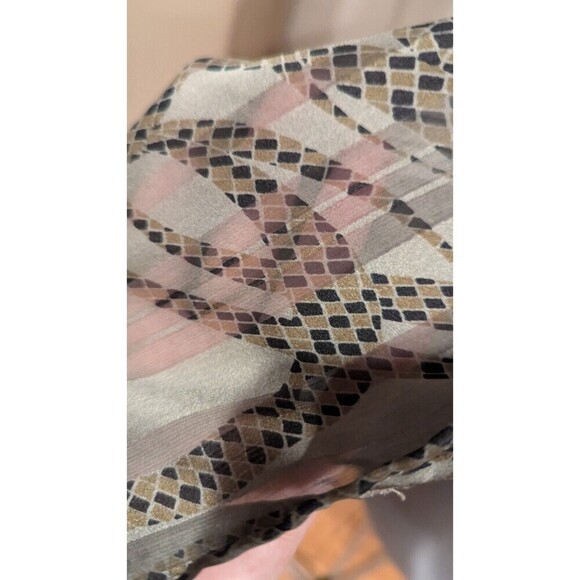 H&M x Richard Allen Olive Green Snake Print Semi-Sheer Long Sleeve Blouse SZ 10 - Picture 5 of 6